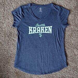 Seattle Kraken NHL AWomen's Navy Tee Large NWOT